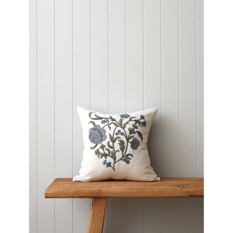 Wallace Cotton Arabella Embroidered Square Cushion Cover image number 1